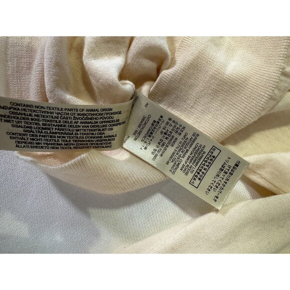 $395 Burberry London Beige Luxury Merino Wool Minimalist Sweater Pullover Sz L - Picture 12 of 16